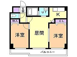 ホークフェザータワー 2LDKの間取図画像