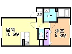 first sky K 1LDKの間取図画像