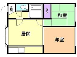 コーポフラワー 2LDKの間取図画像