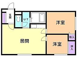 サンシャイン15 2LDKの間取図画像