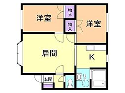 アップランド6 2LDKの間取図画像