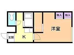 レオパレス向陽台A 1Kの間取図画像
