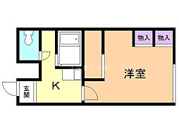 レオパレス向陽台B 1Kの間取図画像