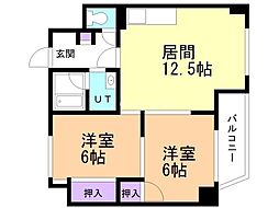 ホーマット千歳 2LDKの間取図画像