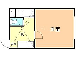 メゾン・ド・ピエール 1Kの間取図画像