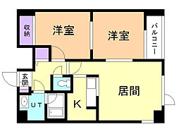 吉本ビル 2LDKの間取図画像