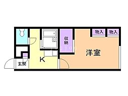 レオパレスヨーク高台3 1Kの間取図画像