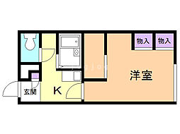 レオパレス向陽台A 1Kの間取図画像