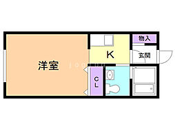 ポプリ春日町3 1Kの間取図画像