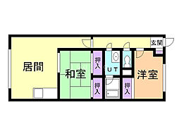 ヴェルディ 2LDKの間取図画像