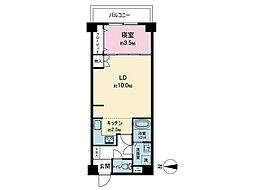 大洋ハイツ梅田西 1LDKの間取図画像