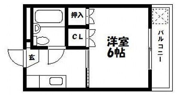 ブランシュ富士 103｜岡山県岡山市中区西川原1丁目(賃貸マンション1K・1階・18.31㎡)の写真 その2