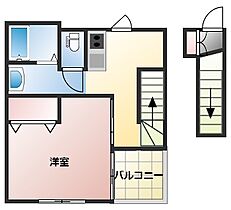 Ｌｏｕｖｒｅ　ＮＡＧＡＯＫＡ 207 ｜ 岡山県岡山市中区長岡（賃貸アパート1K・2階・34.40㎡） その2