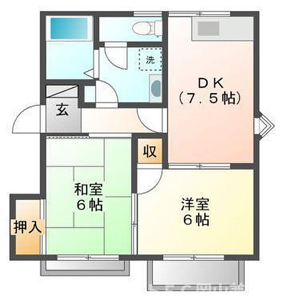 メゾン・エスプラネード 103｜岡山県岡山市東区西大寺上2丁目(賃貸アパート2DK・1階・49.68㎡)の写真 その2