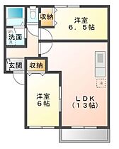 パストラーレ C 102 ｜ 岡山県岡山市中区四御神（賃貸アパート2LDK・1階・54.65㎡） その2