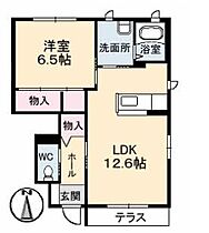 グラン・マーレ 弐番館 101 ｜ 岡山県岡山市中区湊444-16（賃貸アパート1LDK・1階・47.08㎡） その2