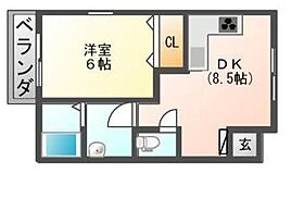 ハッピープレイス湊I 201 ｜ 岡山県岡山市中区湊（賃貸アパート1LDK・2階・31.76㎡） その2