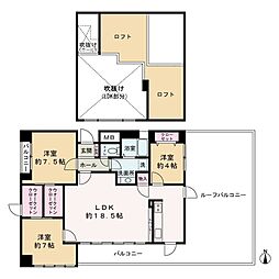 ユニ・アルス江坂 3SLDKの間取図画像