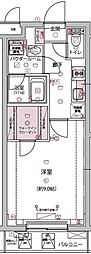 アルコバレーノ分倍河原 1Kの間取図画像