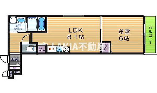 フジパレス中野 ｜大阪府大阪市東住吉区中野4丁目(賃貸アパート1LDK・1階・34.15㎡)の写真 その2