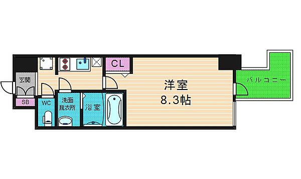 プレサンス谷町九丁目駅前 ｜大阪府大阪市天王寺区生玉町(賃貸マンション1K・9階・25.81㎡)の写真 その2