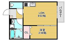 グランドスラム  ｜ 大阪府大阪市東住吉区南田辺3丁目7（賃貸アパート1LDK・3階・32.59㎡） その2