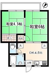 ブラウンハイツ 2DKの間取図画像