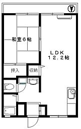 サンシティ塚越 1LDKの間取図画像
