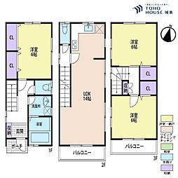 江戸川区北小岩6丁目 3LDKの間取り