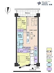 パークシティー高田馬場 2LDKの間取図画像