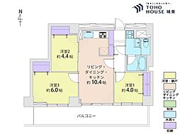 藤和梅島コープ 3LDKの間取図画像