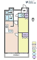 富久クロスコンフォートタワー 2LDKの間取図画像