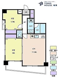 セザール平和台ガーデン 2LDKの間取図画像