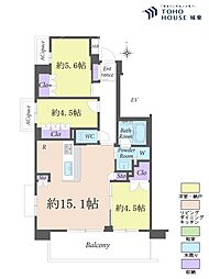 パレステージ王子シャインコート 3LDKの間取図画像