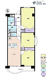 新松戸ファミールハイツ1号棟 3LDKの間取図画像