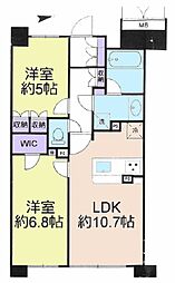 サンクレイドル草加弐番館 2LDKの間取図画像