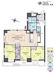 リーベパトリー竹ノ塚 3LDKの間取図画像