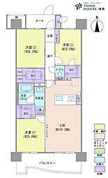 BeCITYキャナルウイング 3LDKの間取図画像
