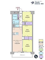 新松戸西パークハウスB 3LDKの間取図画像
