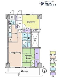レジェンド東日暮里ウエスト 2LDKの間取図画像
