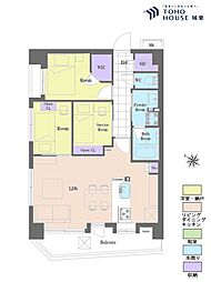 スターロワイヤル中野JP 2SLDKの間取図画像