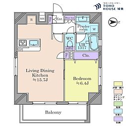 アーバンキャッスル南千住 1LDKの間取図画像