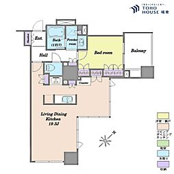 シティタワー池袋ウエストゲート 1LDKの間取図画像