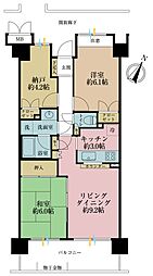 青砥東パーク・ホームズ 2SLDKの間取図画像