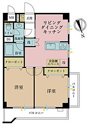 高島平グロリアハイツ 2LDKの間取図画像