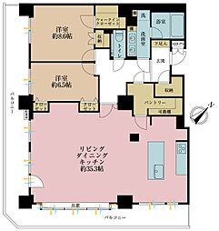 ライオンズタワー池袋 2LDKの間取図画像