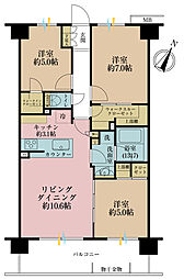 サンクレイドル堀切四季のみち 3LDKの間取図画像