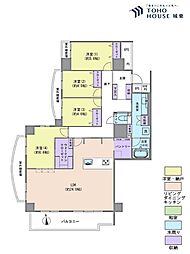 シテヌーブ北千住30C棟 4LDKの間取図画像