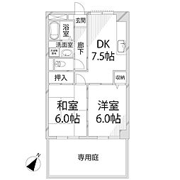 ライフタウン 2DKの間取図画像