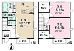 カサセレーナ 2LDKの間取り